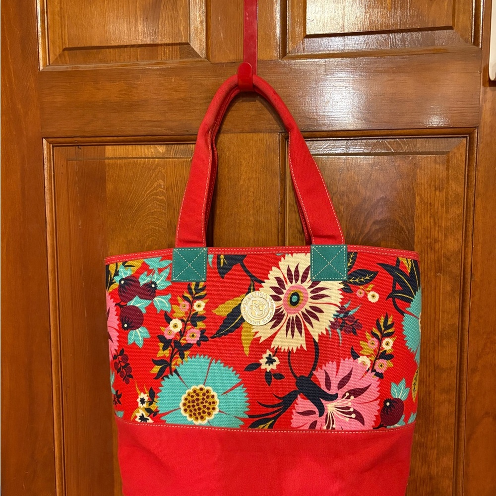 Spartina 449 Red Floral Tote Bag